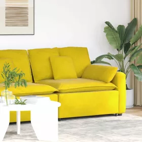  Sárga moduláris kanapé karfás végmodul párnákkal 100 cm