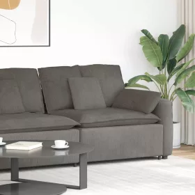   Világosszürke moduláris kanapé karfás végmodul párnákkal 100 cm