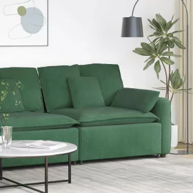   Sötét zöld moduláris kanapé karfás végmodul párnákkal 100 cm
