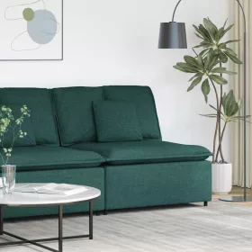   Sötétzöld moduláris kanapé középső modul párnákkal 100 cm