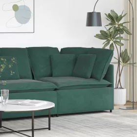  Sötétzöld moduláris kanapé sarokmodul párnákkal 100 cm
