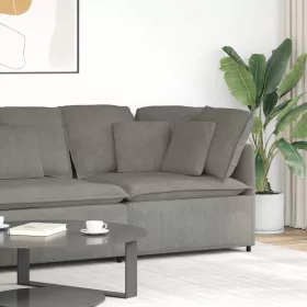   Világosszürke moduláris kanapé sarokmodul párnákkal 100 cm