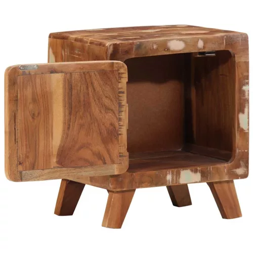 Éjjeliszekrény 2 db 40x32x46 cm tömör újrahasznosított fa