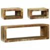TV szekrény szett 3 pcs Barna 100 x 30 x 32 cm Tömör mangófa