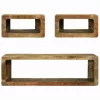 TV szekrény szett 3 pcs Barna 100 x 30 x 32 cm Tömör mangófa