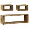 TV szekrény szett 3 pcs Barna 100 x 30 x 32 cm Tömör mangófa