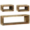 TV szekrény szett 3 pcs Barna 100 x 30 x 32 cm Tömör mangófa