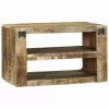 TV Szekrény polcokkal Barna 60 x 32 x 36 cm Tömör mangófa