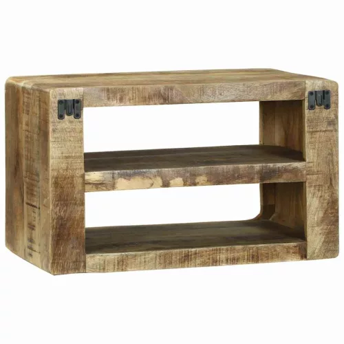 TV Szekrény polcokkal Barna 60 x 32 x 36 cm Tömör mangófa