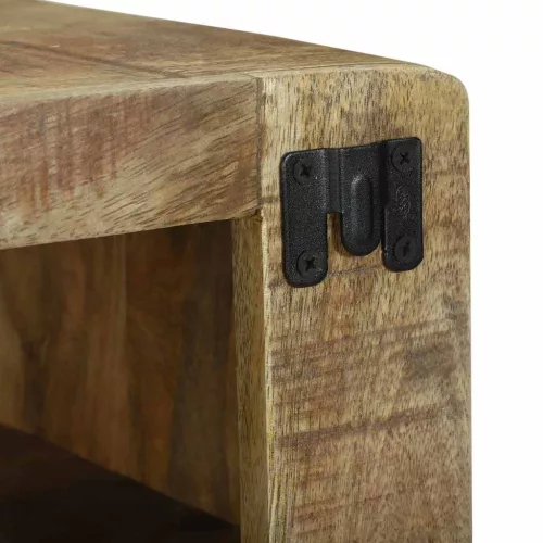 TV Szekrény polcokkal Barna 60 x 32 x 36 cm Tömör mangófa