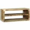 TV Szekrény polcokkal Barna 80 x 32 x 36 cm Tömör mangófa