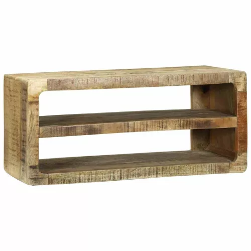 TV Szekrény polcokkal Barna 80 x 32 x 36 cm Tömör mangófa