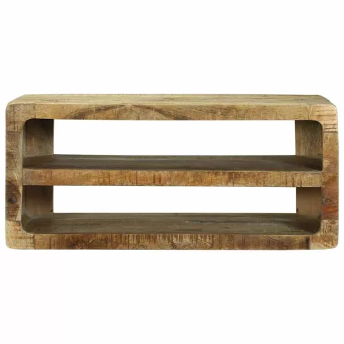TV Szekrény polcokkal Barna 80 x 32 x 36 cm Tömör mangófa