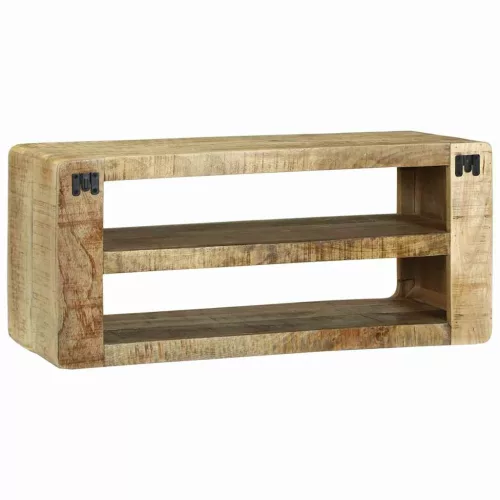 TV Szekrény polcokkal Barna 80 x 32 x 36 cm Tömör mangófa