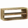 TV Szekrény polcokkal Barna 80 x 32 x 36 cm Tömör mangófa