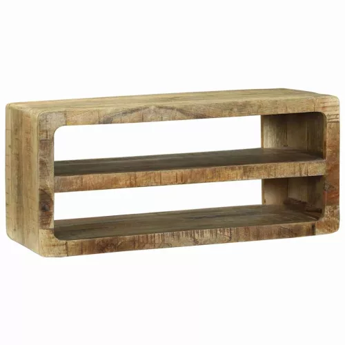 TV Szekrény polcokkal Barna 80 x 32 x 36 cm Tömör mangófa