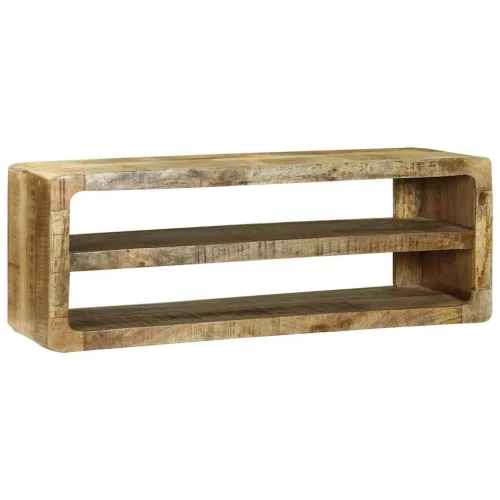 TV Szekrény polcokkal Barna 100 x 32 x 36 cm Tömör mangófa