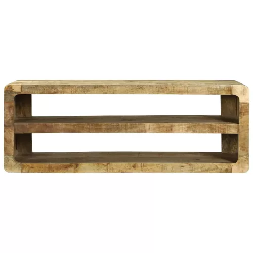TV Szekrény polcokkal Barna 100 x 32 x 36 cm Tömör mangófa