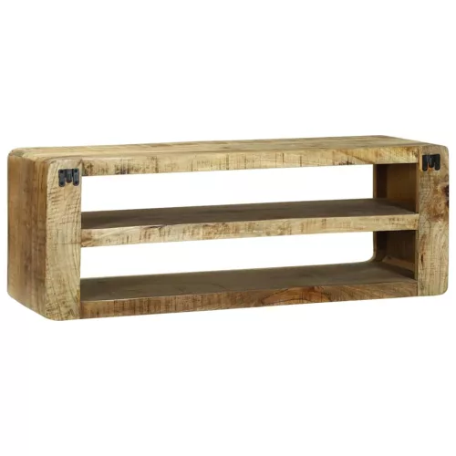 TV Szekrény polcokkal Barna 100 x 32 x 36 cm Tömör mangófa