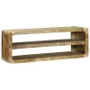 TV Szekrény polcokkal Barna 100 x 32 x 36 cm Tömör mangófa