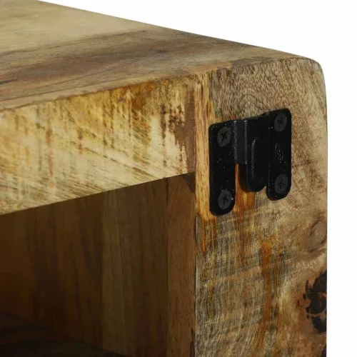 TV Szekrény polcokkal Barna 100 x 32 x 36 cm Tömör mangófa