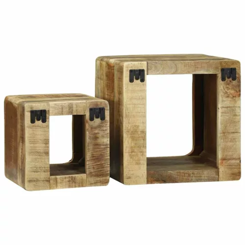 TV Egység 2 pcs Barna 36 x 30 x 36 cm Tömör nyers mangófa