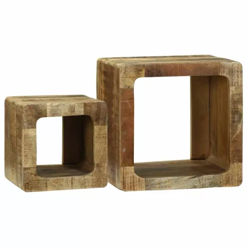 TV Egység 2 pcs Barna 36 x 30 x 36 cm Tömör nyers mangófa