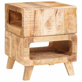   Végasztalok polcokkal Barna 40 x 40 x 49 cm tömör mangófa