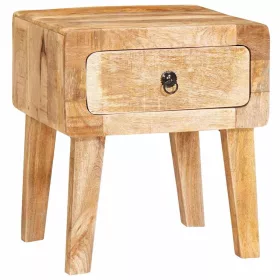   Végasztalok fiókkal ajtóval Barna 40 x 32 x 46 cm tömör mangófa