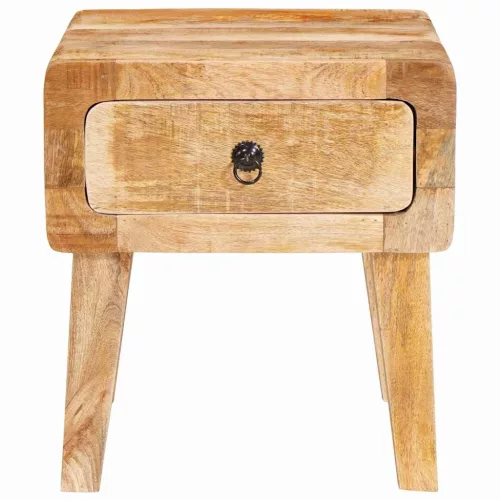Végasztalok fiókkal ajtóval Barna 40 x 32 x 46 cm tömör mangófa