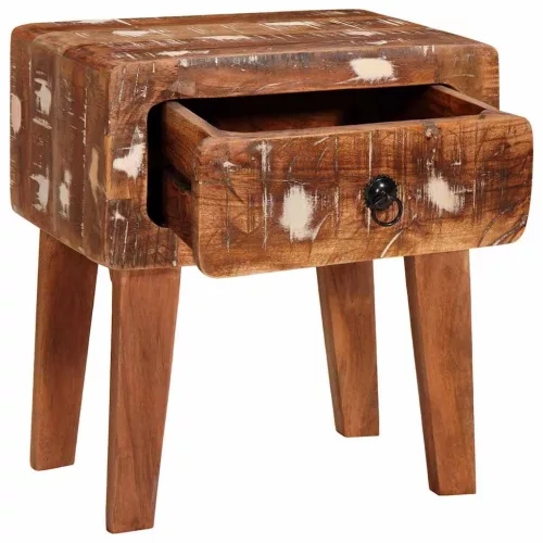 Végasztalok Sokszínű 40 x 32 x 46 cm tömör újrahasznosított fa