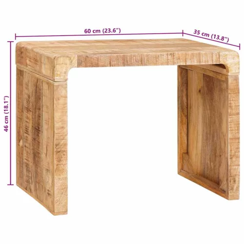 Végasztal Barna 60 x 35 x 45 cm tömör mangófa