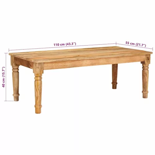 Dohányzóasztal Barna 100 x 55 x 40 cm tömör mangófa
