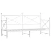 Daybed with Trundle without Mattress White 90x200 cm acél