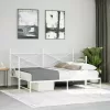 Daybed with Trundle without Mattress White 90x200 cm acél