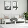 Daybed with Trundle without Mattress White 90x200 cm acél