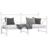 Daybed with Trundle without Mattress White 90x200 cm acél