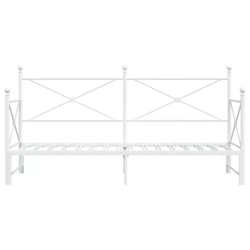 Daybed with Trundle without Mattress White 90x200 cm acél