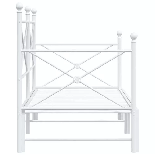Daybed with Trundle without Mattress White 90x200 cm acél