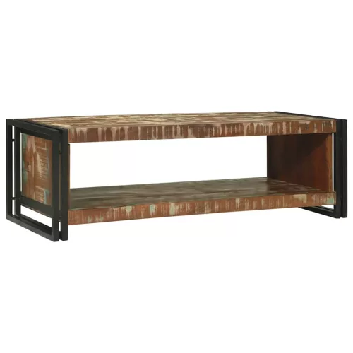 Dohányzóasztal Barna 120 x 50 x 38 cm tömör újrahasznosított fa