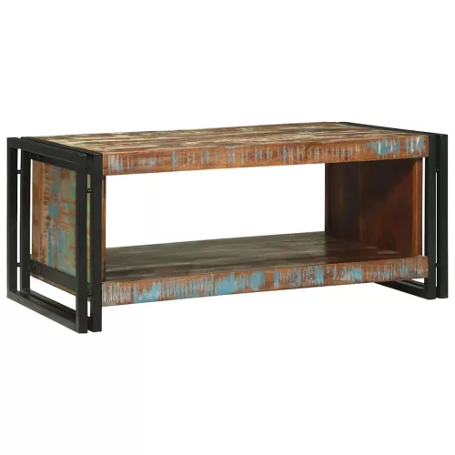 Dohányzóasztal Barna 90 x 50 x 38 cm tömör újrahasznosított fa