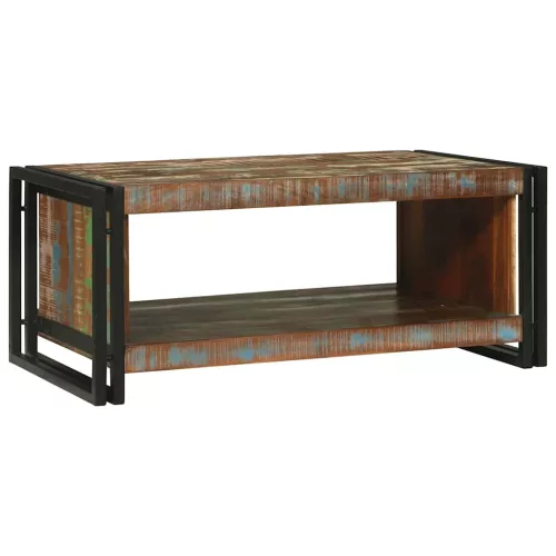 Dohányzóasztal Barna 90 x 50 x 38 cm tömör újrahasznosított fa