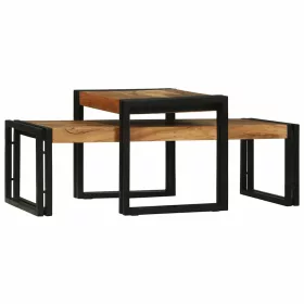 Dohányzóasztal 2 pcs Barna 48 x 40 x 40 cm tömör akácfa