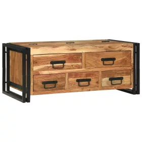   Dohányzóasztal fiókkal Barna 90 x 50 x 38 cm tömör akácfa