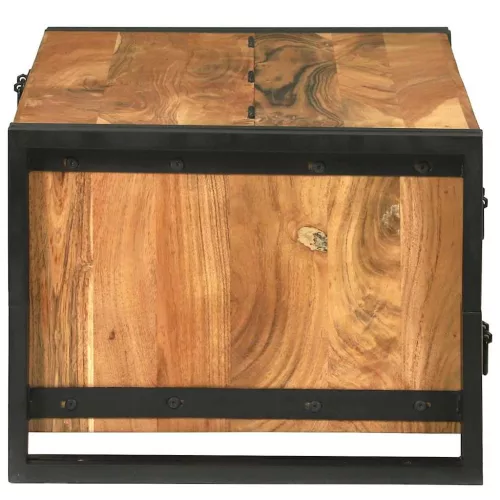 Dohányzóasztal fiókkal Barna 90 x 50 x 38 cm tömör akácfa