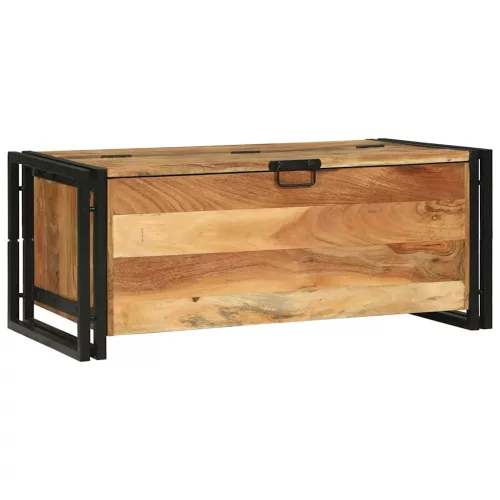 Dohányzóasztal fiókkal Barna 90 x 50 x 38 cm tömör akácfa