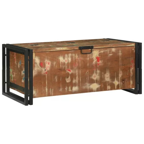 Dohányzóasztal Barna 90 x 50 x 38 cm tömör újrahasznosított fa