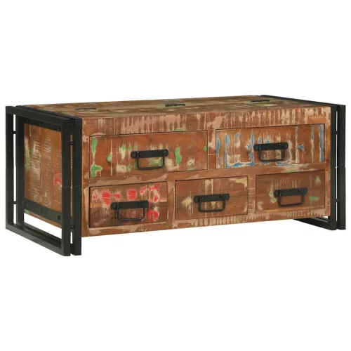 Dohányzóasztal Barna 90 x 50 x 38 cm tömör újrahasznosított fa
