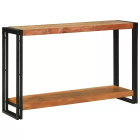   Konzolasztal polcokkal Barna 120 x 33 x 75 cm tömör akácfa