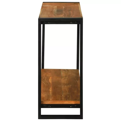 Konzolasztal polcokkal Barna 120 x 33 x 75 cm tömör akácfa